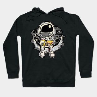 Astronaut Crescent • Funny And Cool Sci-Fi Cartoon Drawing Design Great For Anyone That Loves Astronomy Art Hoodie
